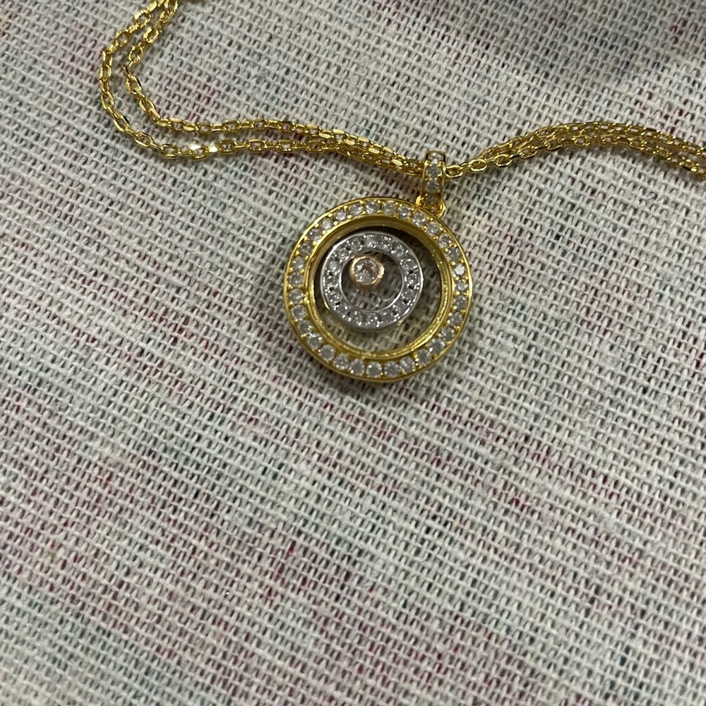 Chopard Gold and Crystal Circular Pendant Necklace - Picture 12 of 14